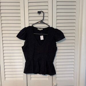 American Eagle Outfitters Black Peplum Blouse